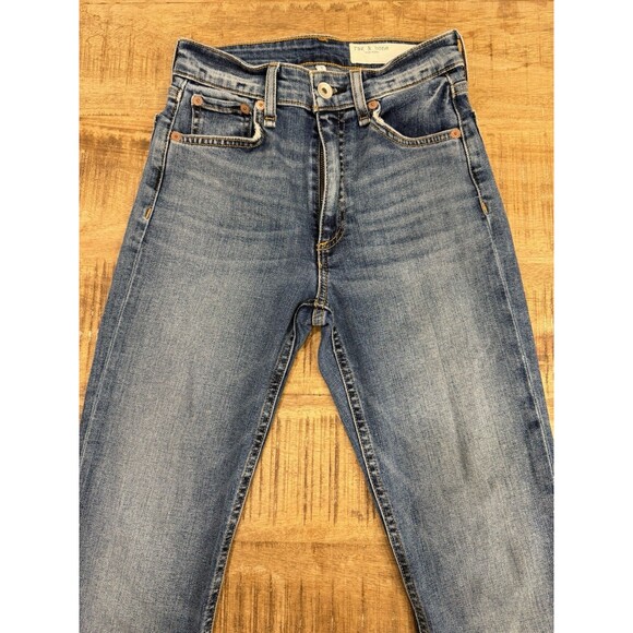Rag & Bone Nina High-Rise Flare Frayed Ankle Jeans Womens Size 23 - Picture 2 of 11